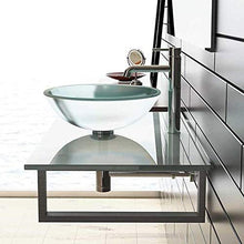 Alpenberger Ciotola in Vetro Satinato Ø 42 cm con Piano per lavabo Satinato, 90 cm e Supporto