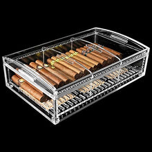 Scatola Porta Sigari Grande capacità Trasparente scatola di sigaro acrilico Contenitore di riparazione del contenitore di riparazione del contenitore sigillato Regalo da uomo Umidificatori Humidor