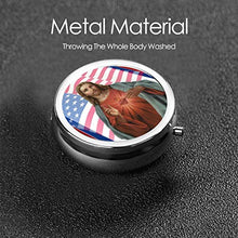 American Flag Stars Stripes Round Pillola Contenitore 3 Vano Metallo Medicina Caso Vitamina Organizzatore Titolare Scatola Decorativa per Viaggi All'aperto