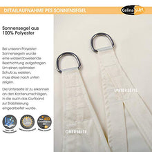 CelinaSun Tenda Parasole a Vela Giardino Balcone PES Poliestere Idrorepellente Triangolo 5 x 5 x 5 m Bianco Crema