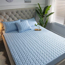 GEBIN Imbottito Trapuntato Coprimaterasso, Proteggi Materasso, Traspirante, Anallergico, Antiacari, Super Morbido Silenzioso, 36cm di profondità, con Due Federe (Blu,180x200cm)