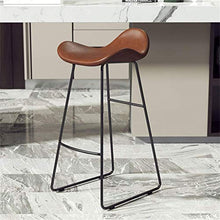 YUBINjiubadeng Sgabello da Bar Bar Moderno Sgabello da Bar Sedia Imbottita Sgabello Alto, sede Brown PU con Base Metallica Bar Stool for la Cucina, bistrot, caffè, Pub Max.carico 200kg