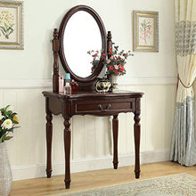 Vanity Toeletta da Trucco con Sgabello Imbottito,Specchiera Tavolo Cosmetici con Specchio Ovale E Cassetti,Camera da Letto Tavolo da Trucco Scrivania per Ragazze Donne-A 80x45x136cm(31x18x54inch)