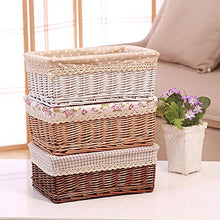 XIXIAO - 3 scatole di vimini pastorale in rattan, per armadi, cassetti, armadio, cassettiera, cassettiera, cassettiera, 36 x 27 x 14 cm, 31 x 22 x 12 cm, 26 x 18 x 10 cm, marrone