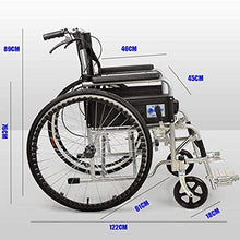Sedia A Rotelle Pieghevole, Sedia da Trasporto Ultraleggera Ergonomica Comodo Bracciolo di Sollevamento Supporto per Gambe, 130 kg di Carico 45 46 Cm Larghezza Sedile, Nero A
