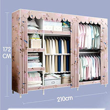 JFFFFWI Armadio Guardaroba di stoccaggio Armadio in Acciaio Semplice Armadio 210 * 172 * 45cm (Colore: A)