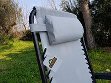 GARDENIA Relax Greek Sdraio Reclinabile Pieghevole Zero Gravity, Grigio Chiaro, 90x66x110 cm