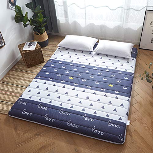 JiaQi Futon Tatami Materasso,Giapponese Thick Bed Ground,Deluxe Comfort Pieghevole Materasso Pieghevole Ipoallergenico Stuoia Pisolino Non-Slip Bottom-f 100x200x6cm(39x79x2inch)