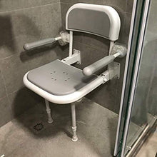LXT PANDA Sedile per Doccia Ribaltabile, Sedia per Doccia a Parete con Gamba Regolabile, capacità 300lb per Anziani, Handicap per disabili, Sgabello da Bagno Pieghevole per Uso Medico.