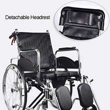 Sedia A Rotelle Pieghevole, Sedia A Rotelle Reclinabile Multifunzionale Completamente Sdraiata con Comò Carrello per Disabili per Anziani A Quattro Ruote A