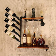 MoDi Wine Rack Retro Style Industriale Tubo di Acqua a Parete Vino Rack (L70 * W20 * H70cm)