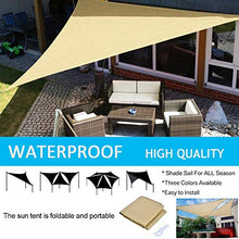 Tenda parasole triangolare, beige su entrambi i lati, parasole a baldacchino, blocco UV per patio giardino, esterno Backyard, (da 2 a 5 m)