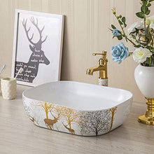 lilili Lavabo da Appoggio Bagno Lavandino Artistico Lavabo da Appoggio Adatto alla Famiglia del Bagno Dell'hotel,Lavabo in Ceramica 50x40x14cm (Color : There Are Accessories)