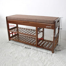 Stores Panca, Panca Scarpa in Legno retrò, scarpiera a 2 Piani, Rack di stoccaggio, Panca per ripostiglio Palestra, Dimensioni Letto Sgabello fine Letto: 89,5 * 49 * 29,5 cm