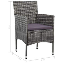 Tidyard Set 5 pz da Pranzo da Giardino in Polyrattan Nero/Grigio e Vetro,Set da Giardino Tavolo e Sedie in Rattan,Set Tavolo e Sedie da Pranzo da Giardino Esterno,Tavolo e 4 Poltrone in Rattan