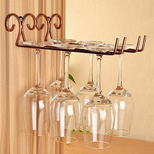 Wolfbush Appendi calici, 2 Righe Acciaio Inossidabile Parte Stand Vino Bicchiere Vetro Gruccia Rack Coppa Vetro Titolare Scaffale portabicchieri - Bronzo