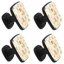 Acquerello simpatici animali della foresta Pomelli per Porta Set di 4 Pomelli per Mobili Manopole per Cassetti Cucina Armadio Vetro