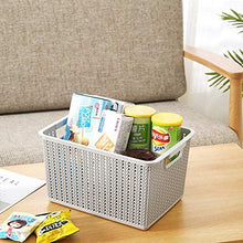 XIXIAO - Cesto portaoggetti in plastica in rattan, per camera da letto, per armadi, cassetti, armadio, cassettiera, 27 x 18,5 x 14,2 cm, colore: Bianco