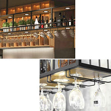 ZYLZL Portabottiglie per Vino, Bar, Ristorante, Portabicchieri da Vino, Portabottiglie per Vino in Legno Massello per la Casa a 2 Livelli con Luce, Ferro Industriale Rosso, Porta Calici da Appendere,