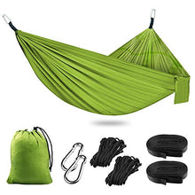 Amaca Zanzariera Portatile, Amaca da Campeggio Ultraleggera e Traspirante, 260x140cm, Capacità 300KG, Nylon Paracadute ad Asciugatura Rapida, per Escursioni in Giardino, Balcone, Campeggio, Verde