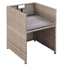 Festnight Set da Pranzo da Giardino con Cuscini, Tavolo Sedie da Giardino, Set Mobili da Giardino in Polyrattan Beige 13 pz