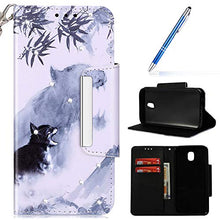 Robinsoni Custodia Compatibile con Samsung Galaxy J530 Case Portafoglio Galaxy J530 Cover Cuoio Libro Custodia Flip Caso Pelle PU Antiurto Case Taccuino Cover Libretto Magnetica Case con Diamante