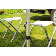 Rund Tabella De Camping En Alluminio avec 4 Tabouret Plants(Color:Bianca)