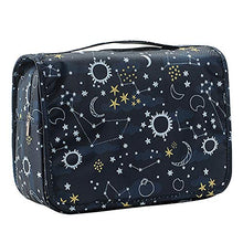 TREESTAR Strisce Floreali Borsa da Viaggio Impermeabile Custodia di Grande capacità Caso Cosmetico Borsa Cosmetica per Il Lavaggio Portatile con Gancio per Uomini Donne Che Viaggiano (Navy)