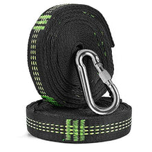 Vientiane Cinghie per Amache, Cinghie Appendere Le Altalene, Cinghie Anelli Regolabili, Include 2 Pezzi Cinturini Amache Ispessenti 9,8 Piedi, Adatto a Tutte Le Amache, 2 Moschettoni, 1 Borsa Nera