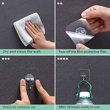 24 Pezzi Ganci appendiabiti , ganci trasparenti gancio autoadesivoet, regolabili 180 ° impermeabili antitraccia in PVC ganci per Cucina bagno camera da letto ecc,senza foratura, portata massima 11 kg