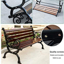 Panchina per terrazza da giardino panchina per parco all'aperto, Struttura anticorrosiva del ghisa di legno solido con la sedia del portico posteriore, Sedia in legno duro resistente alle intemperie