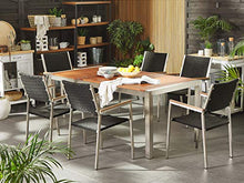 Beliani Set Giardino Tavolo Piano Legno di Eucalipto 6 Sedie Rattan 180 x 90 cm GROSSETO