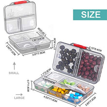 Portapillole portatile, organizer per pillole da viaggio quotidiano, a prova di umidità, piccola scatola per pillole per borsa o tasca (2 pezzi)