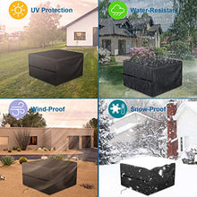 RATEL Coperture per Mobili da Giardino, Copertura Tavolo da Giardino Telo Copri Tavolo Quadrato Resistente allo Strappo Impermeabile 420D Oxford Stoffa Copertura da Tavolo da Giardino(125X125X74cm)