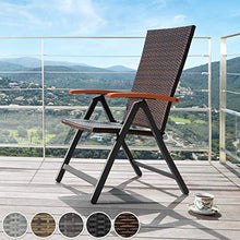 TecTake 800721 Poltrona da Giardino per Rilassarsi, Regolabile a 5 Altezze, Polyrattan, 68 x 58 x 107,5 cm -Disponibile in Diversi Colori (Nero | No. 403233)