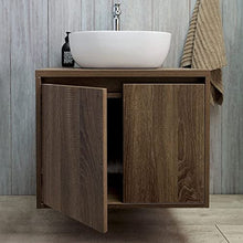 Kiamami Valentina MOBILE BAGNO SOSPESO CM 60 NOCE SCURO CON LAVABO APPOGGIO | SIENA