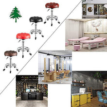 Sgabelli Rotondo Roulette -Sgabello Girevole -sedie da Negozio,Spa Lounge Design Moderno,con Ruote,Palla Cast Bar, Regolabile 47-60cm,Sedia da Negozio Beauty Barber Schienale Rosso