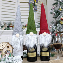 LIOOBO Sacchetto di Copertura della Bottiglia di Vino di Natale 3pcs Sacchetto di Vino di gnomi Borsa di Vino Decorazione di Champagne per la casa di Ufficio Negozio Bar casa