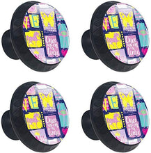 Graffiti Unicorn Flamingo Butterfly Pomelli per Porta Set di 4 Pomelli per Mobili Manopole per Cassetti Cucina Armadio Vetro