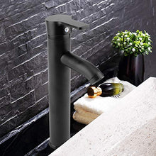 Rubinetto miscelatore in acciaio inox nero opaco, resistente alle perdite, per lavabo caldo e freddo, moderno miscelatore monocomando per lavabo con soffietto morbido