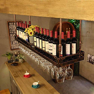 NMDCDH Portabicchieri da Vino da Appendere, Portabicchieri da bancone in Ferro Classico, Calice in Vetro da Vino sotto Il Mobile, Mobili da Parete con Appendiabiti in Vetro, Portabicchier