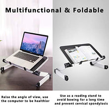 AYADA Supporto per PC Portatile Ergonomico 360° Regolabile, Tavolino Pieghevole PC Notebook di Alluminio, Vassoio di Lettura Inclinabile per Scrivania/Divano/Libro/Rivista/Colazione/Letto(Nero)