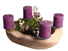 Ambientehome Adventskranz Adventsschale Teak rund Circa 25 cm Wurzelschale Wurzelholz Holzschale Teakschale Dekoschale Corona dell'Avvento, Rotonda, radice di Legno, Ciotola Decorativa, Marrone