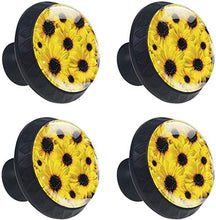 Crisantemo giallo senza soluzione di continuità Pomelli per Porta Set di 4 Pomelli per Mobili Manopole per Cassetti Cucina Armadio Vetro
