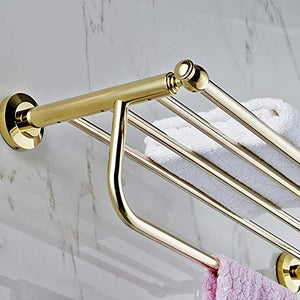 MBYW Portasciugamani Moderno Minimalista Portasciugamani Elegante per Il Bagno di Moda Portasciugamani Dorato/Portasciugamani Doppio Europeo/Mensola portasciugamani in Rame Placcato