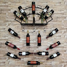 Youlin - Porta bottiglia di vino, design da parete in metallo, supporto da parete per bottiglie di vino per casa, bar, club