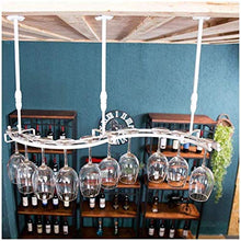 LXTIN Mensole galleggianti per arredo Bar Portabottiglie | Mensola per Vino a soffitto | Altezza Regolabile per Bicchieri da Vino | Porta Bicchieri per Calice, Bronzo, 82 * 23