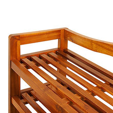 Deuba Panca Scarpiera Legno d´Acacia 2 Ripiani 42 x 74 x 26 cm caricabile Max 80kg Mobile Corridoio