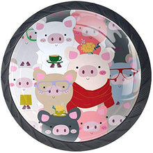 Carino Maiale Withes Rosa Grigio Rosso Pomelli per Porta Set di 4 Pomelli per Mobili Manopole per Cassetti Cucina Armadio Vetro