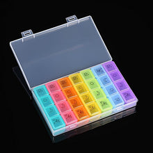Leeofty Scatola di immagazzinaggio Portatile settimanale di prescrizione e farmaci Case Pill Organizer 7 Giorni 4 Volte al Giorno Mattina mezzogiorno Pomeriggio Notturno 28 Slot
